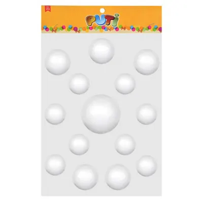 Puti Köpük Top  6,5 Cm 1Ad, 5Cm 4Ad, 3Cm 8Ad Karışık