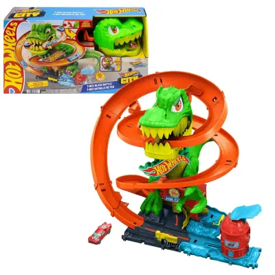 Hot Wheels T-rex Ve İtfaiye İstasyonu Oyun Seti