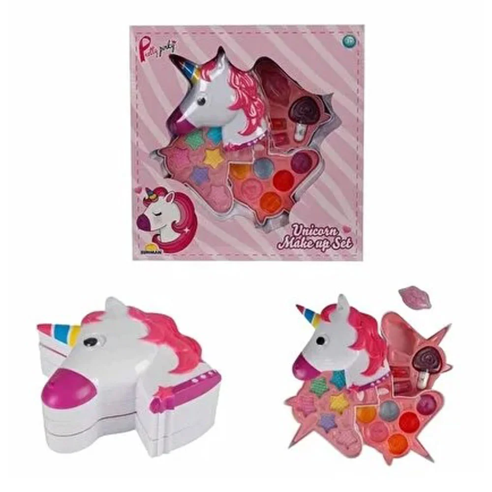 Sunman Oyuncak Unicorn Şekilli 3 Katlı Makyaj Güzellik Seti